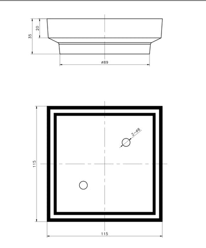 Brushed Chrome Square Tile Insert Floor Drain 75mm/90mm