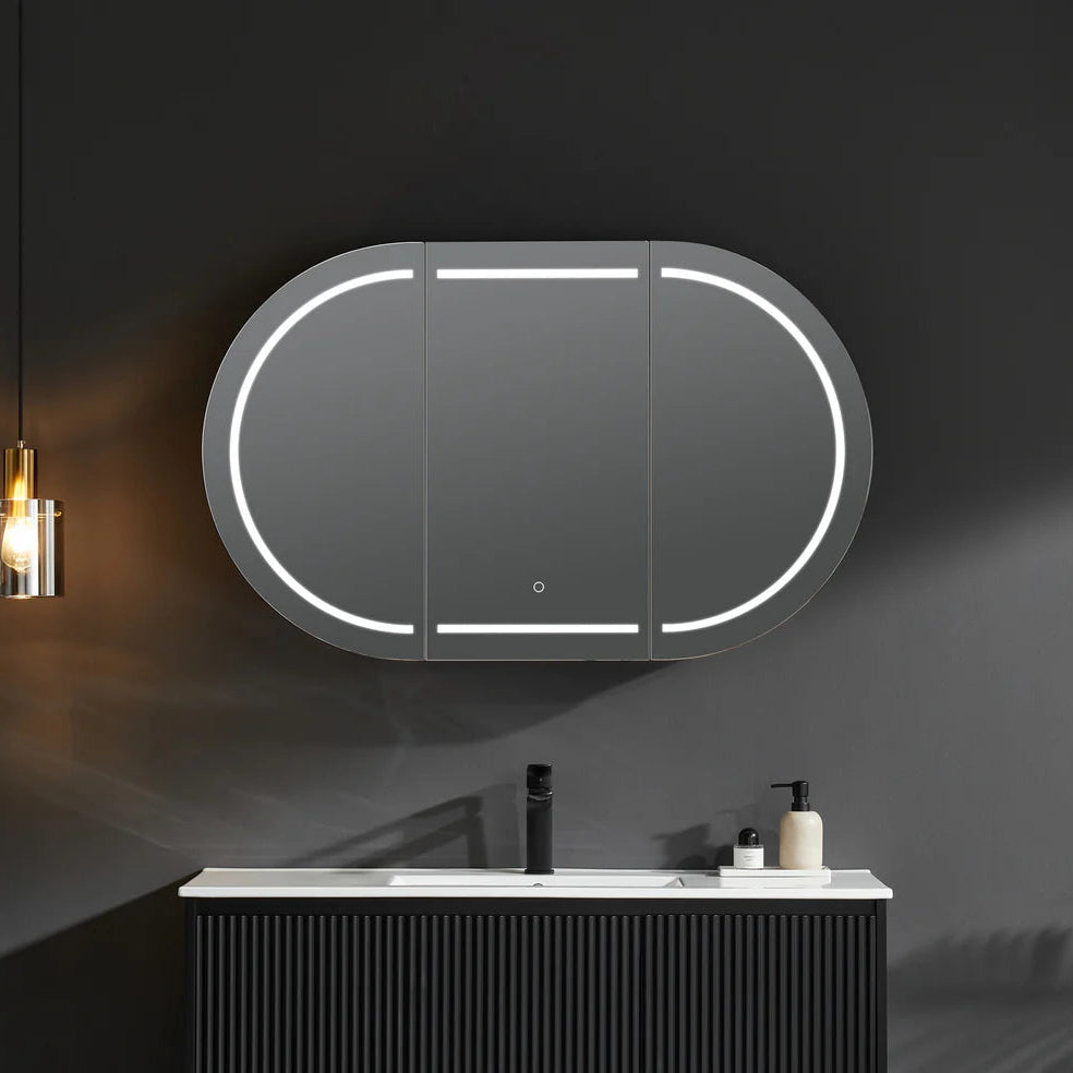 LED PVC Mirror Shaving Cabinet – Modern Bathroom Storage 1200/1500mm