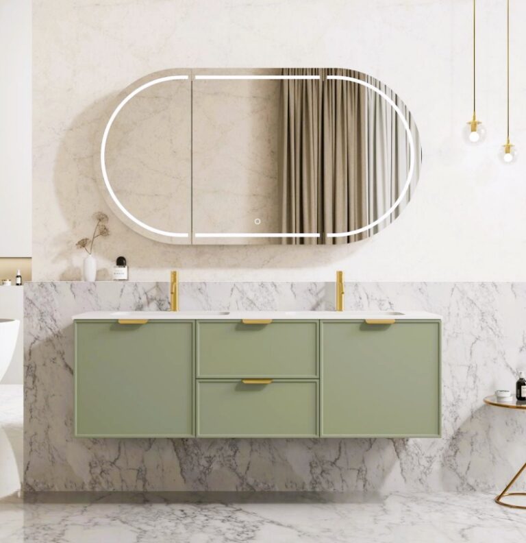 Vivid Pulse Wall-Mounted PVC Cabinet with Soft Closing Doors