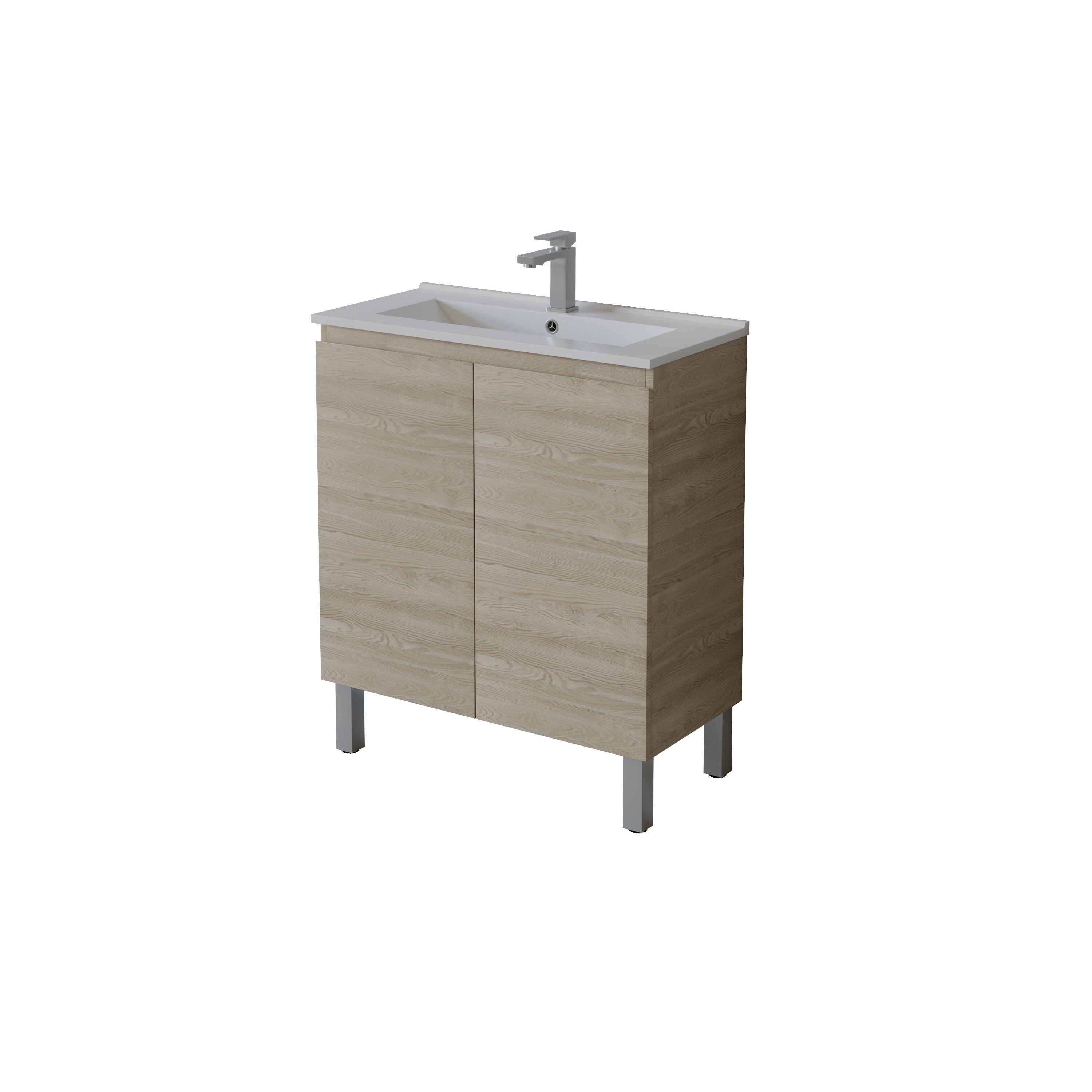 Slim Freestanding Vanity with Legs 750*360*860mm(Double-Door)