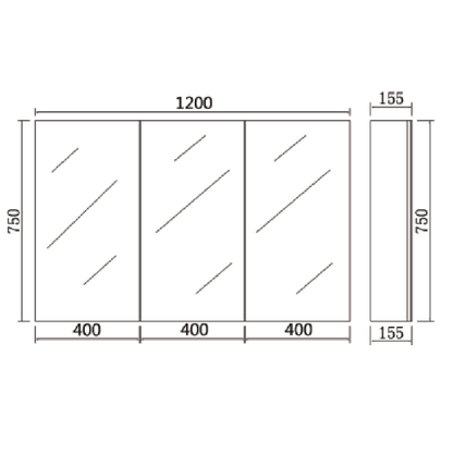 PVC Shaving Cabinet – Modern Bathroom Storage 600–1500mm