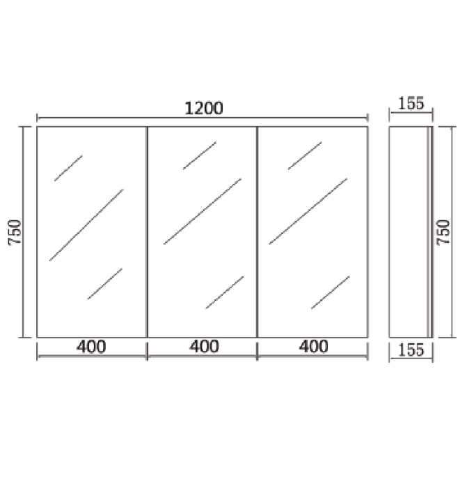 PVC Shaving Cabinet – Modern Bathroom Storage 600–1500mm