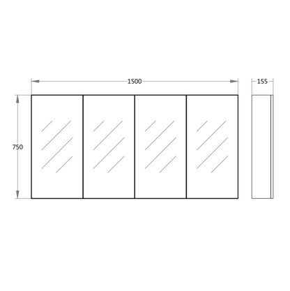 PVC Shaving Cabinet – Modern Bathroom Storage 600–1500mm