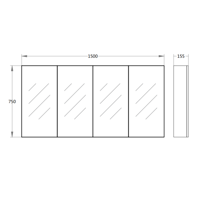 PVC Shaving Cabinet – Modern Bathroom Storage 600–1500mm