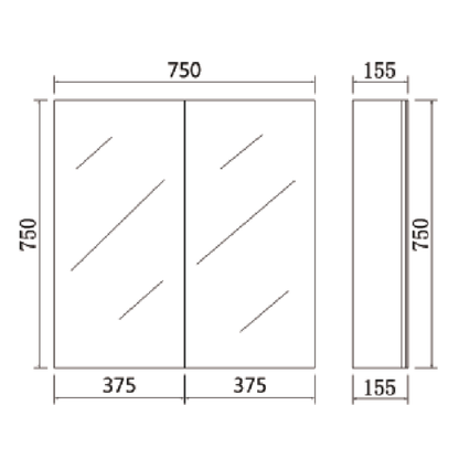 PVC Shaving Cabinet – Modern Bathroom Storage 600–1500mm