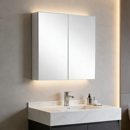 PVC Shaving Cabinet – Modern Bathroom Storage 600–1500mm