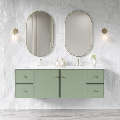 Vivid Pulse Wall Hung PVC Cabinet with Soft closing Soft closing Central door and Side Drawers 1490*455*480mm HCM1521W-MB/MW/MG