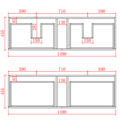 PVC Wall-Mounted Vanity Cabinet 1200/1500mm
