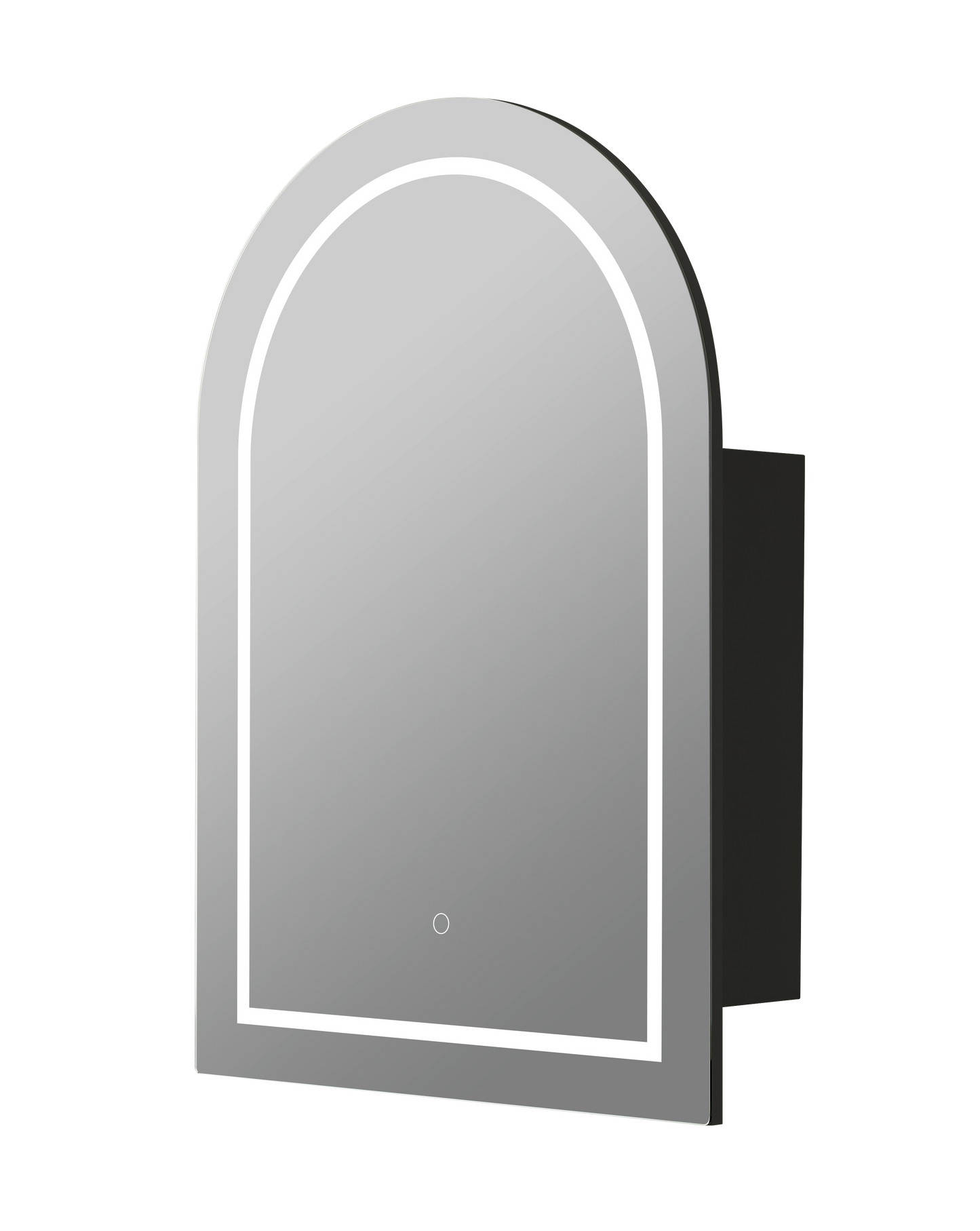 Olivia  Arch LED Shaving Cabinet Pencil Edge Frontlit 600x900x155mm OARSV6090MB/MW-LED