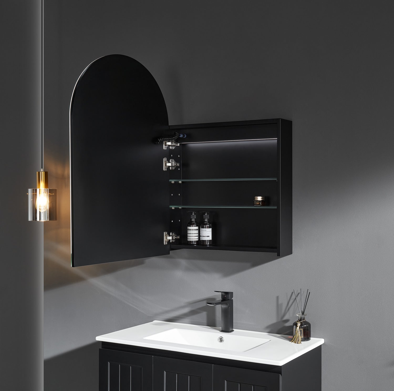 LED PVC Mirror Shaving Cabinet – Modern Bathroom Storage 600x900x155mm