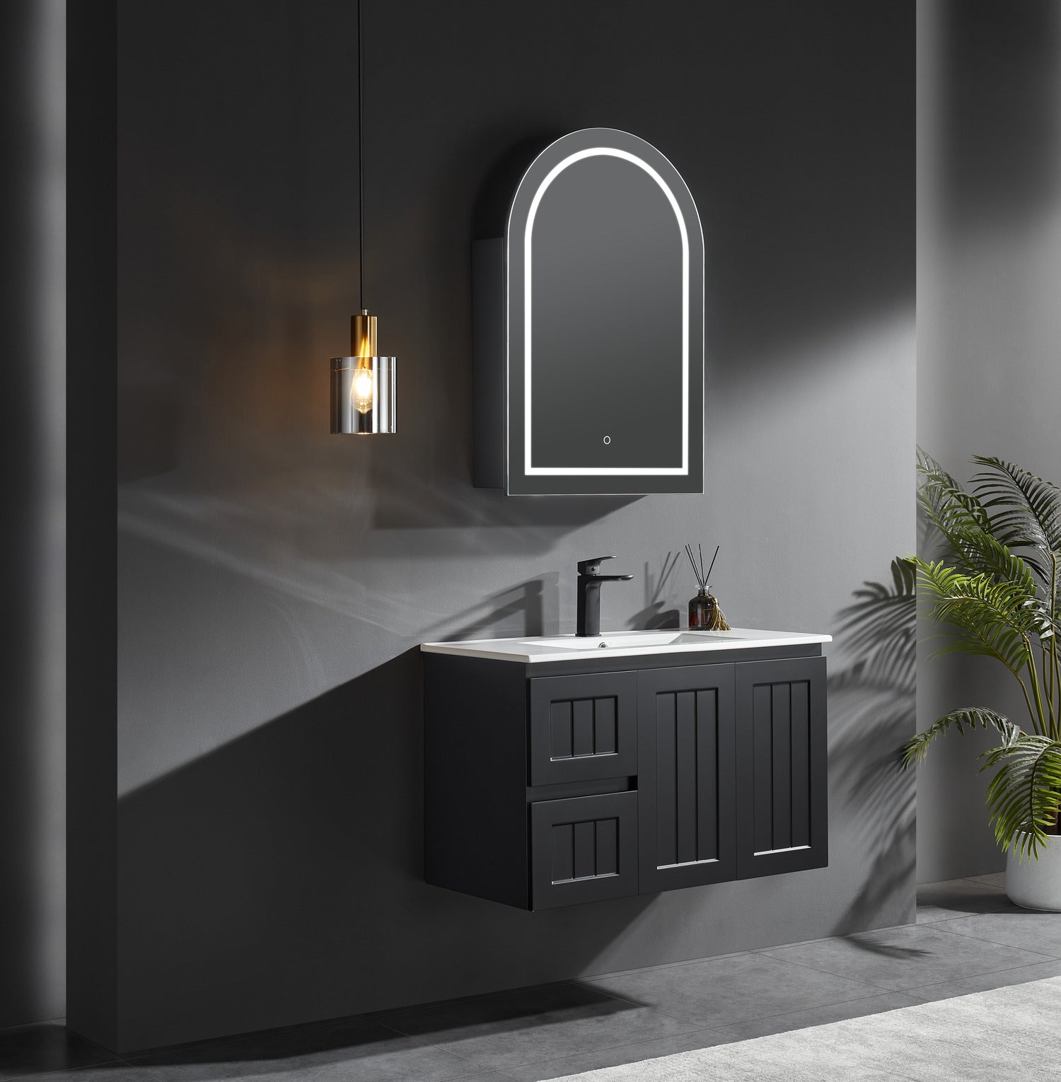 LED PVC Mirror Shaving Cabinet – Modern Bathroom Storage 600x900x155mm