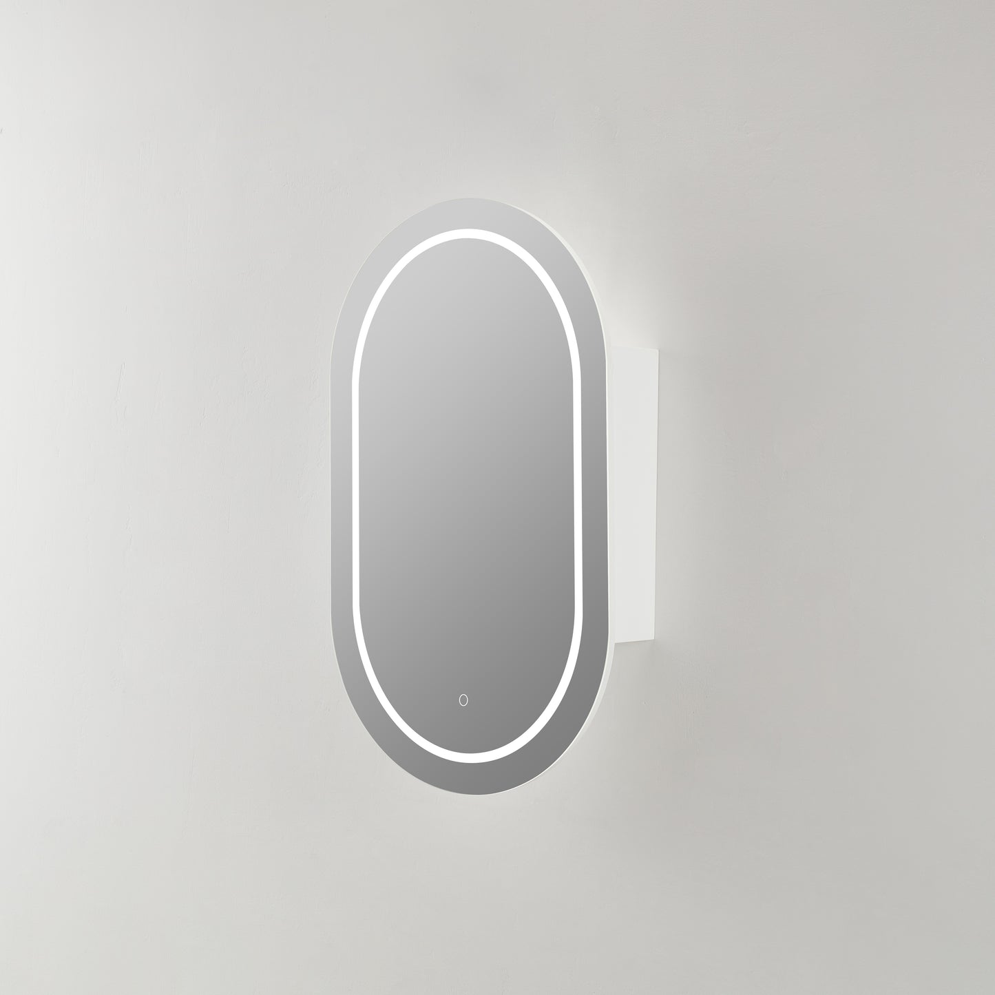 Olivia LED Frontlit Mirror Oval Shaving Cabinet 450x900x155mm OPLSV4590MB/MW-LED