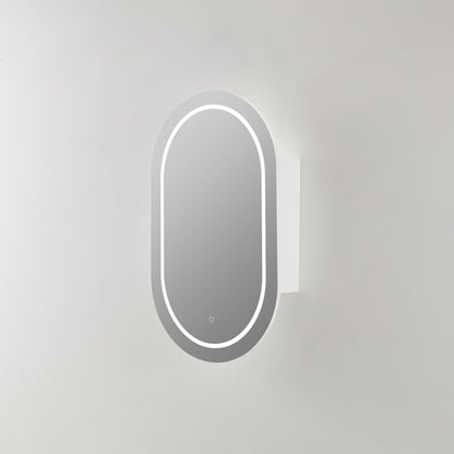 Olivia LED Frontlit Mirror Oval Shaving Cabinet 450x900x155mm OPLSV4590MB/MW-LED
