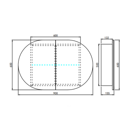 Tall Boy Shaving Cabinet – Modern Bathroom Storage 450/900/1200/1500mm