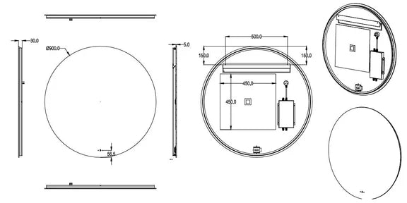 Backlit LED Bathroom Mirror – Smart Touch-Free Controls  600–900mm