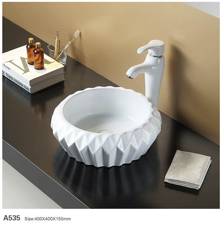 VITO Oslo Diamond Round Ceramic Above-Counter Basin 400*400*150mm