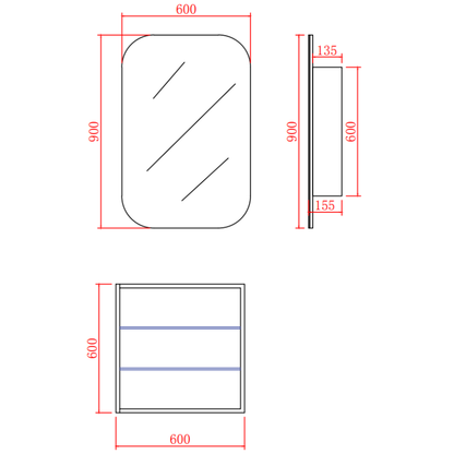 Tall Boy Shaving Cabinet – Modern Bathroom Storage 400/600mm
