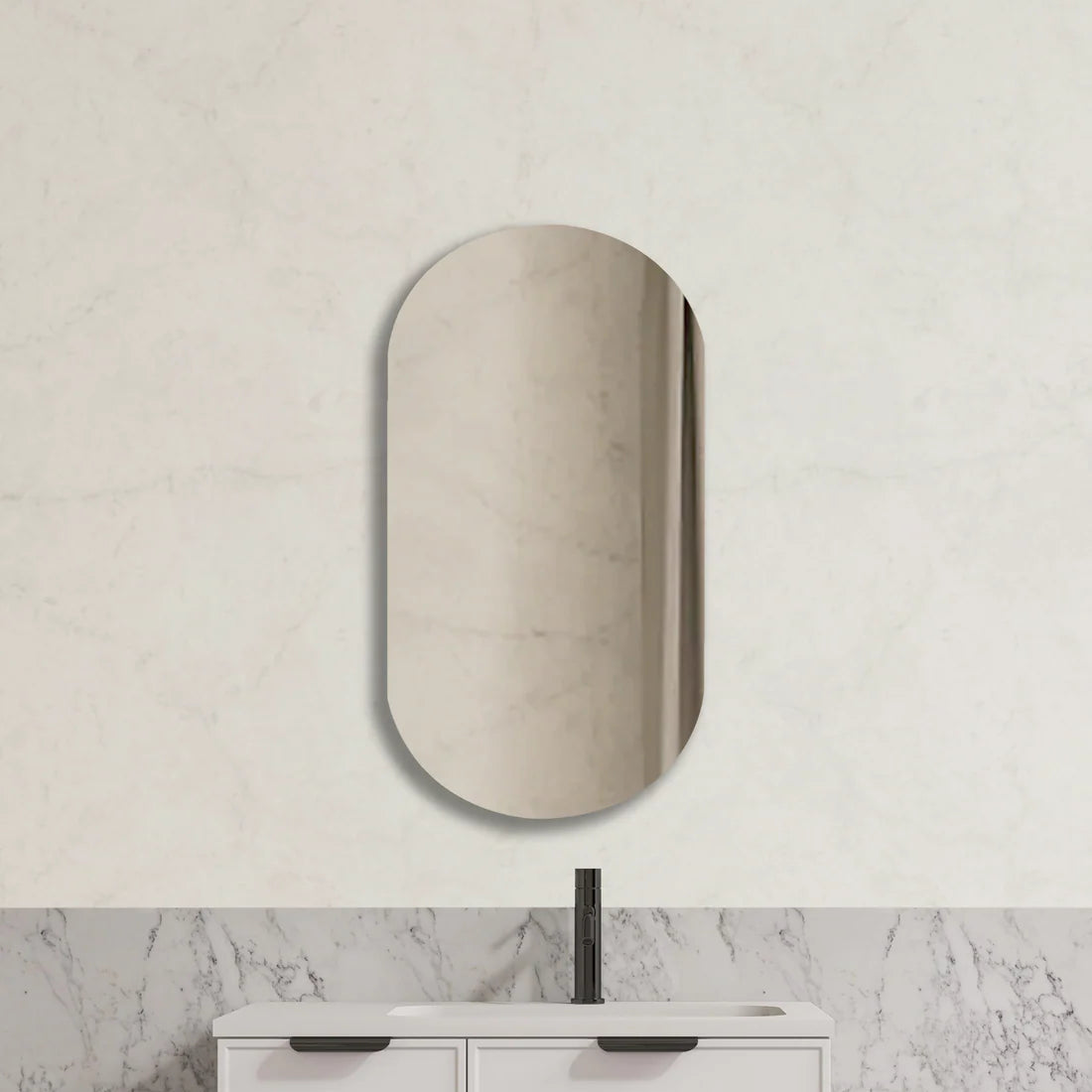 Oval Bathroom Mirror – Wall Mounted Plain Design 450×900×5mm