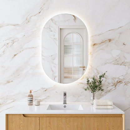 Olivia Pencil Edge Oval Plain Mirror 450×900×5mm
