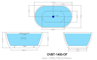 Free Standing Bathtub LH-BA14-1300/1400/1500/1700-NF/OF