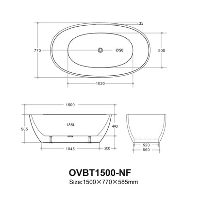 Free Standing Bathtub LH-BA14-1300/1400/1500/1700-NF/OF