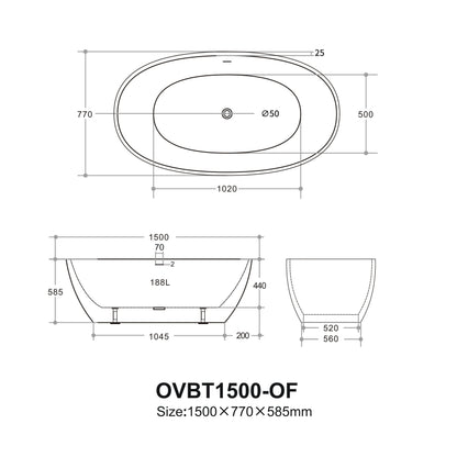 Free Standing Bathtub LH-BA14-1300/1400/1500/1700-NF/OF