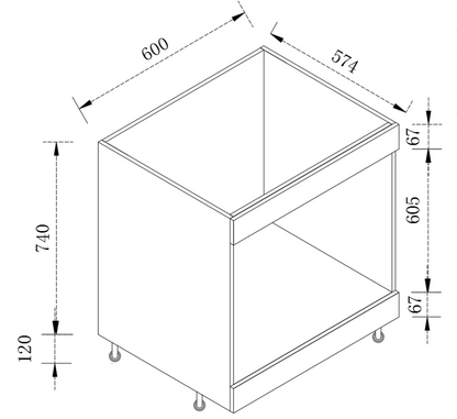 Oven Cabinet - Cabinet Only, No Door Panel