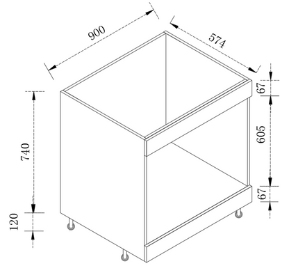 Oven Cabinet - Cabinet Only, No Door Panel