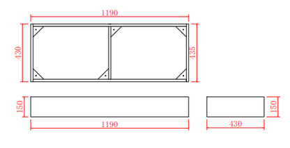 1200*460*880mm White Polyurethane PVC Standard Vanity Polar P124LG