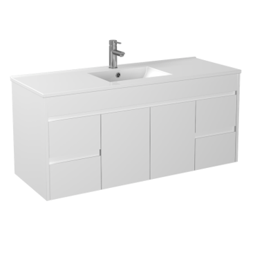 Wall Hung White Polyurethane PVC Standard Vanity 600-1800mm