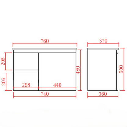 PVC Slimline Floating Vanity 600/750/900mm
