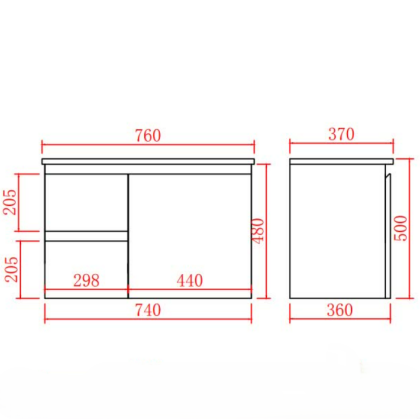 PVC Slimline Floating Vanity 600/750/900mm