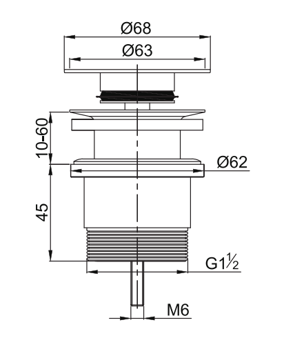 Brass Pop Up Waste 32/40mm