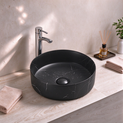 Matte Black Marble Basin 360*360*120mm