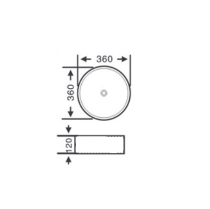 Above Counter Basin 360*360*120mm LH-BS19-360GW/MW/MB