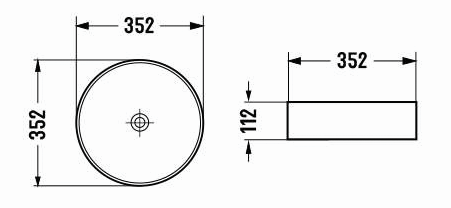 352*352*112mm Matte White Basin Carrara PA3636CRA