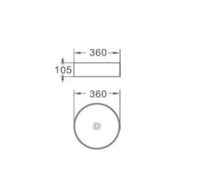 Above Counter Basin 360*360*105mm