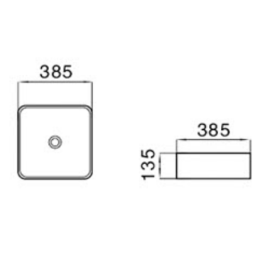 Above Counter Basin 385*385*135mm