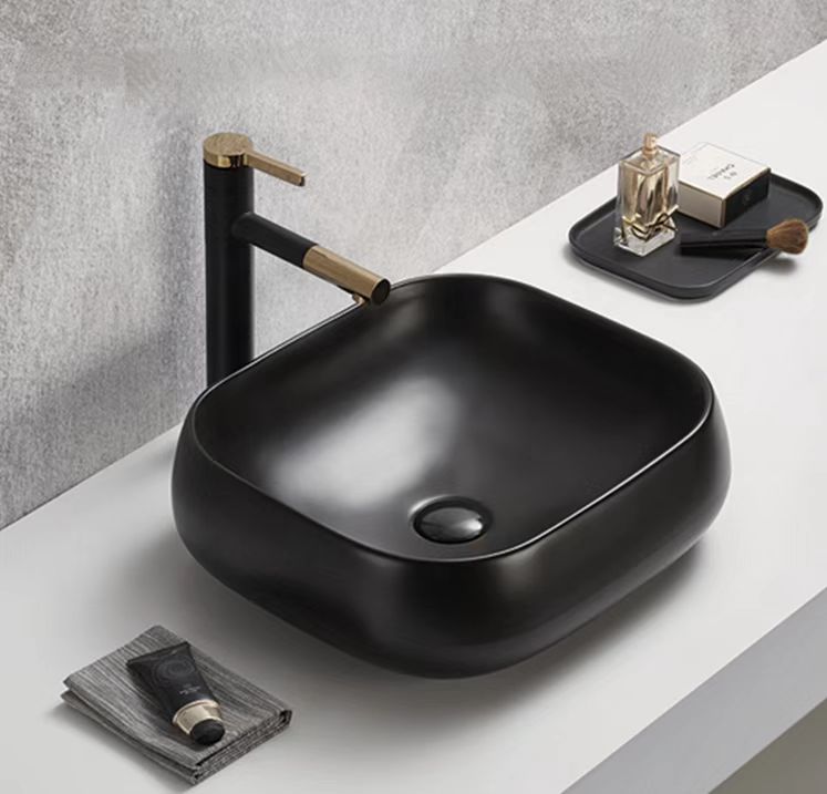 450*400*145mm Matte Black Marble Basin