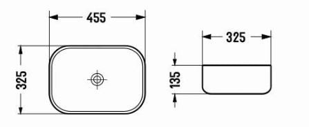 465*320*135mm Gloss White Basin LX4632