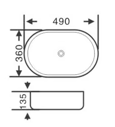 Cloud Ink Design Above Counter Basin 490*360*135mm