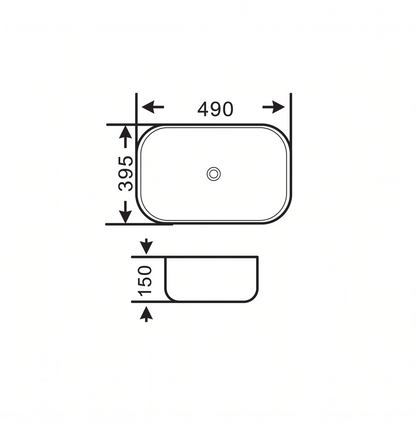 Above Counter Basin 490*395*150mm