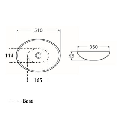 Above Counter Basin 510*350*95mm