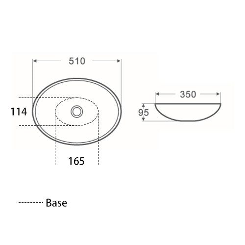 Above Counter Basin 510*350*95mm