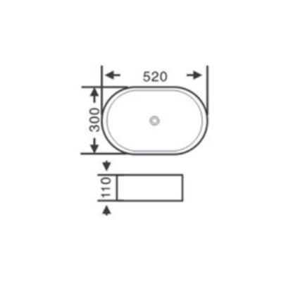 Above Counter Basin 520*300*110mm