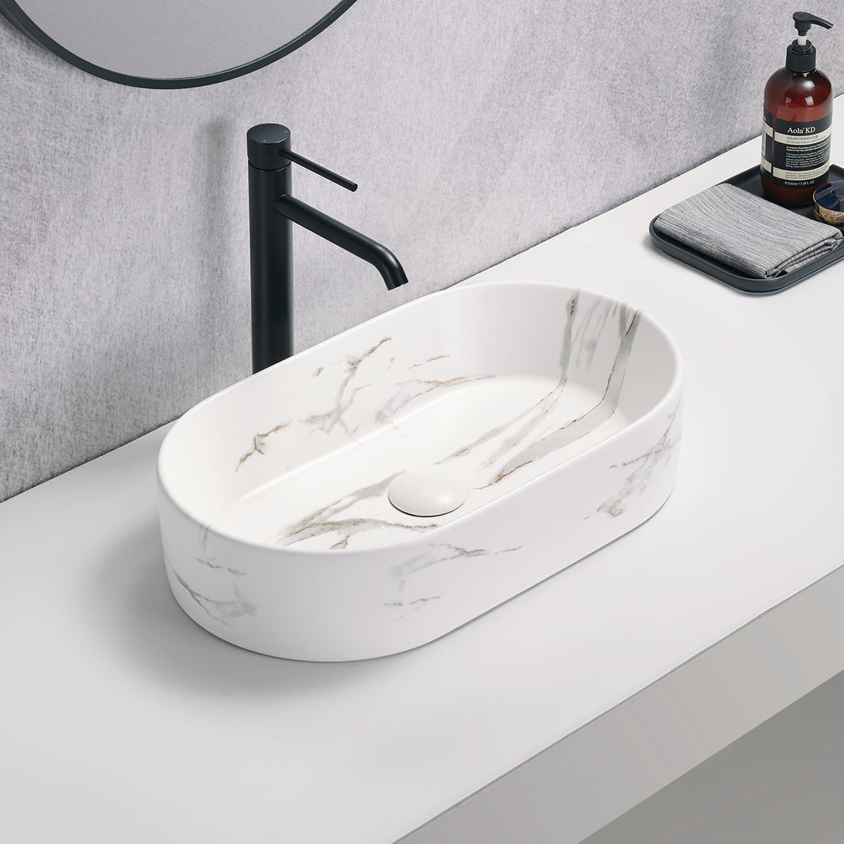 525*300*115mm Matte White Basin Carrara PA5230CRA