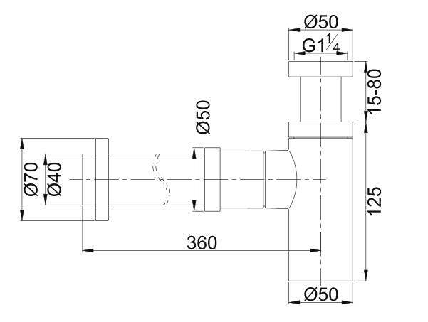 Brass 40mm Bottle Trap