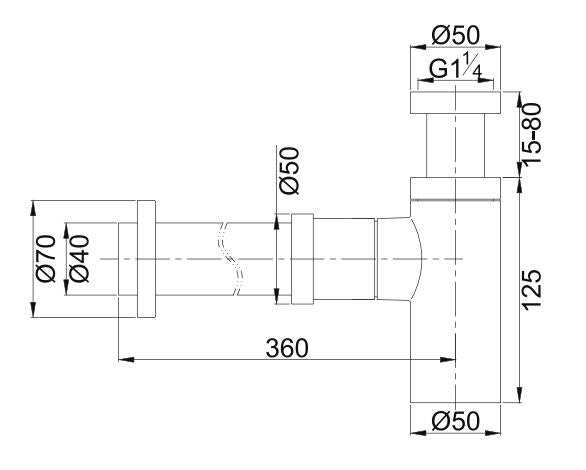 Brass 40mm Bottle Trap