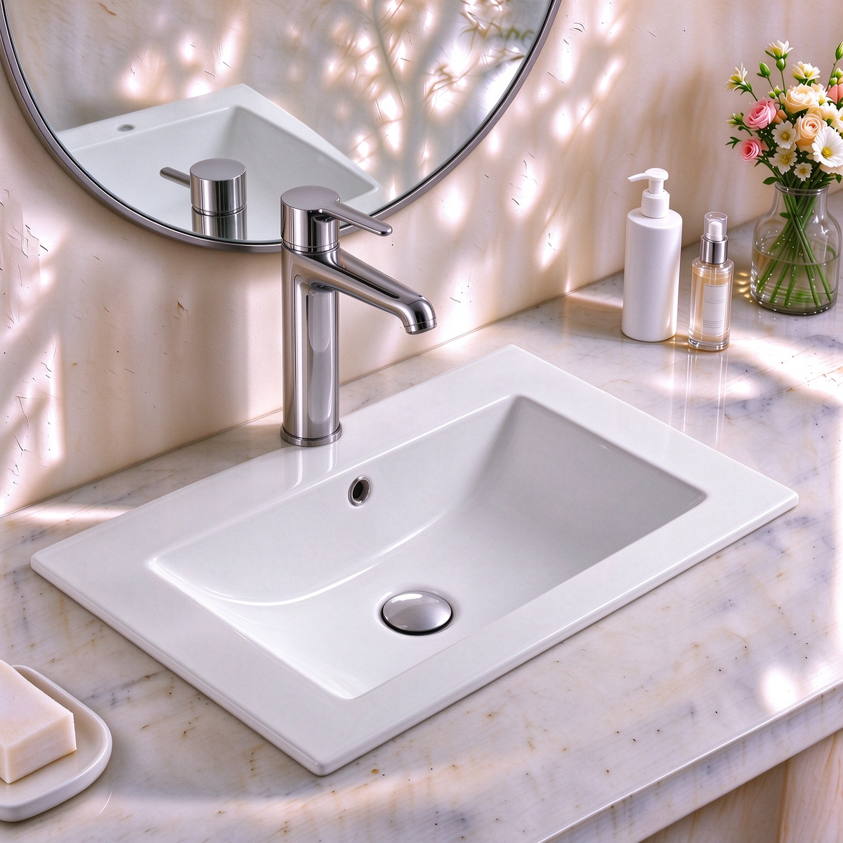 Vanity Ceramic Top with Undermount Basin 610-1510mm