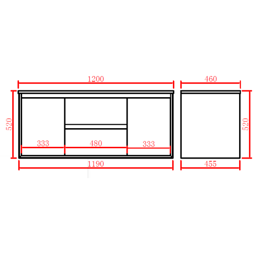 PVC Wall-Mounted Vanity Cabinet 600-1500mm